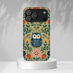 Floral Owl Tough iPhone Case | Cute Botanical Protective Cover