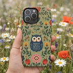 Floral Owl Tough iPhone Case | Cute Botanical Protective Cover