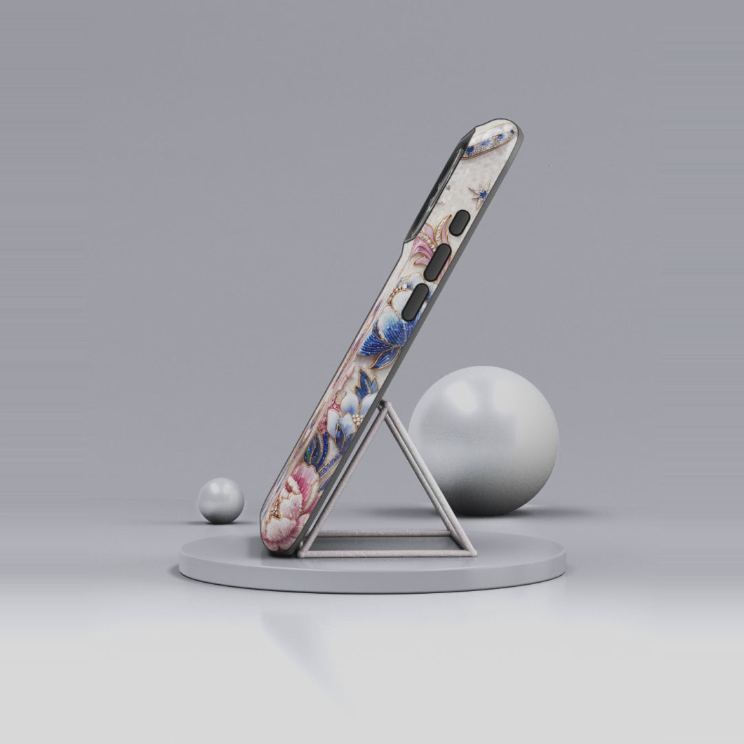 Floral Bee Moon Tough MagSafe iPhone Case | Protective Artistic iPhone Cover