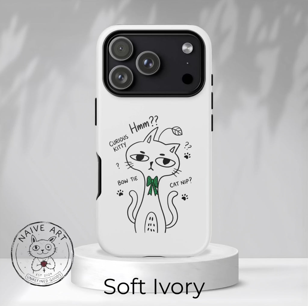 Cover per telefono Gatto Carino Confuso — Custodia protettiva con grafica "Hmm??"