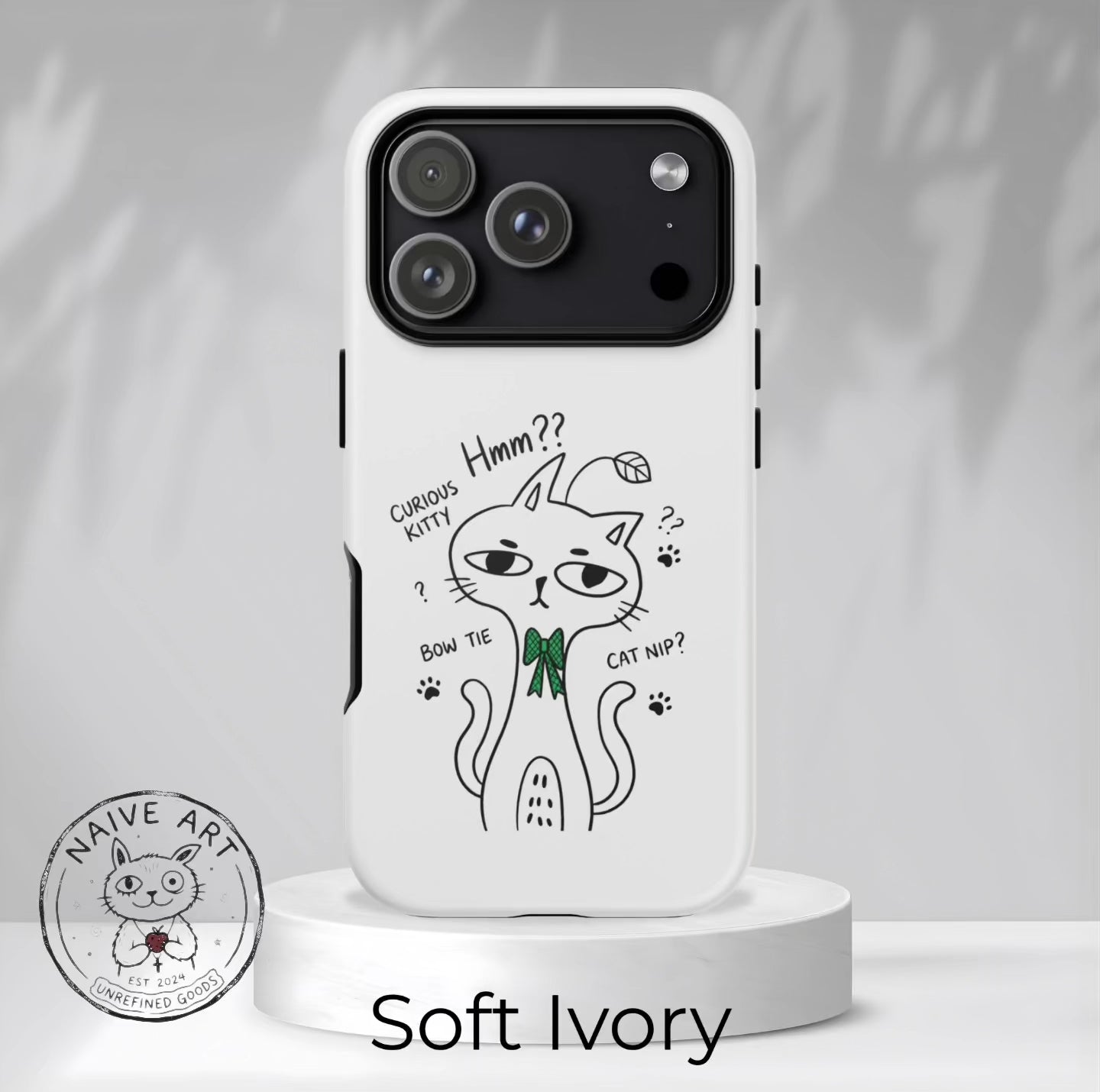 Cover per telefono Gatto Carino Confuso — Custodia protettiva con grafica "Hmm??"