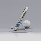 Floral Bee Tough MagSafe iPhone Case | Blue & Yellow Moon Garden Design