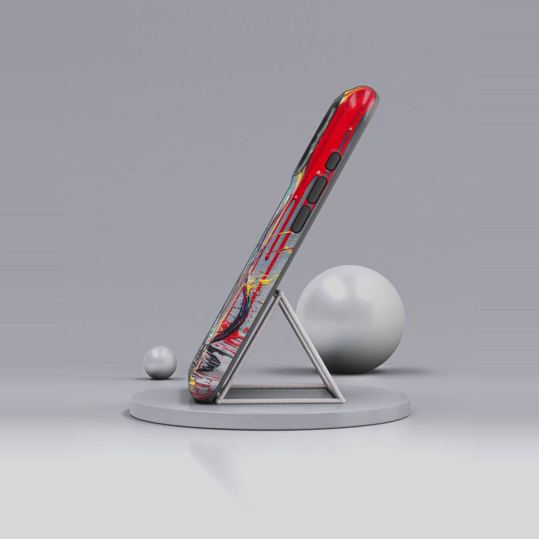 Cyclist Art MagSafe iPhone Case | Colourful Drip Painting Tough Cases