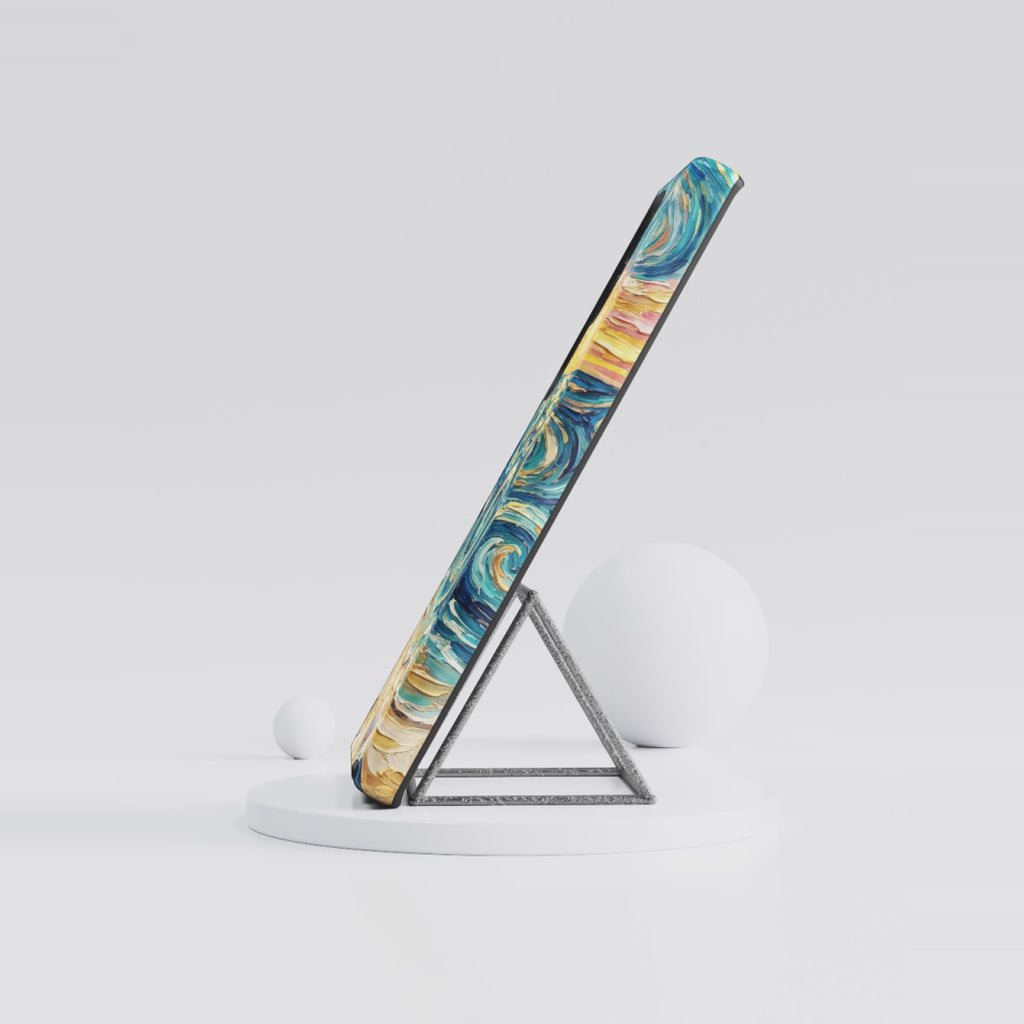 Sunset Ocean Waves MagSafe iPhone Case — Van Gogh‑Style Beach Waves with Shells