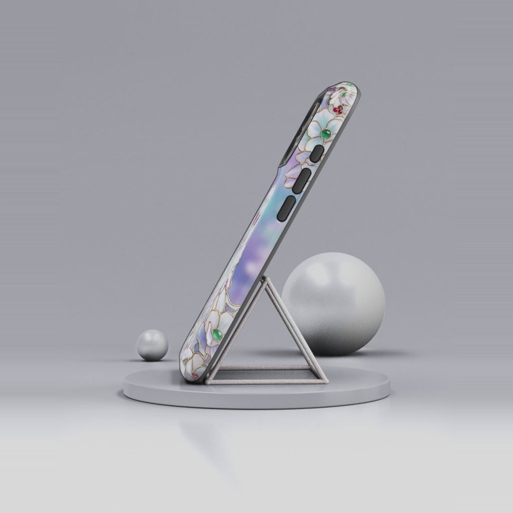 Custodia MagSafe per iPhone resistente con motivo floreale a gufo | Custodia protettiva con motivo mistico a gufo pastello