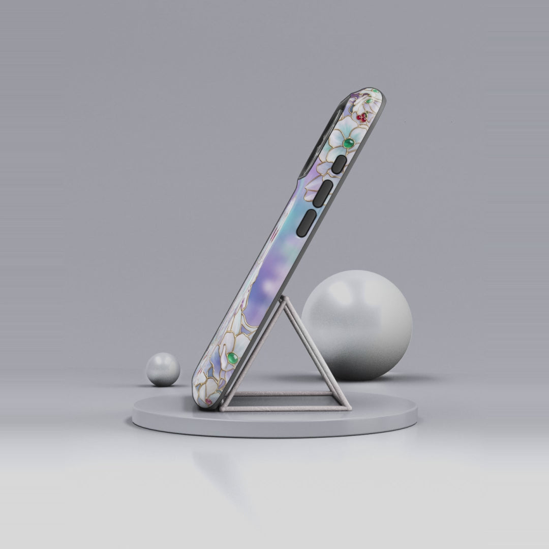 Custodia MagSafe per iPhone resistente con motivo floreale a gufo | Custodia protettiva con motivo mistico a gufo pastello