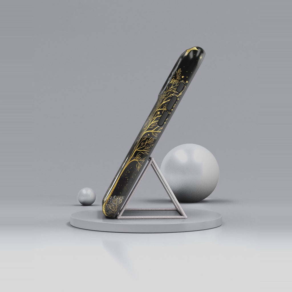 Celestial Cat iPhone Case | Gold Moon & Star iPhone Cover