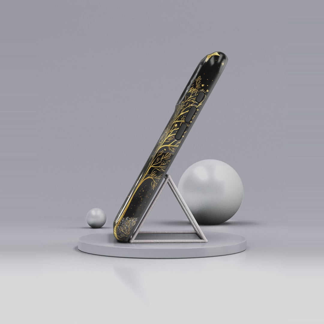 Celestial Cat iPhone Case | Gold Moon & Star iPhone Cover