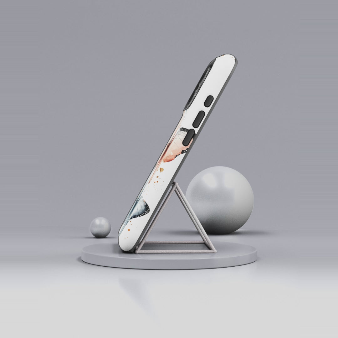 Watercolour Blue & Peach Butterfly Tough iPhone Case