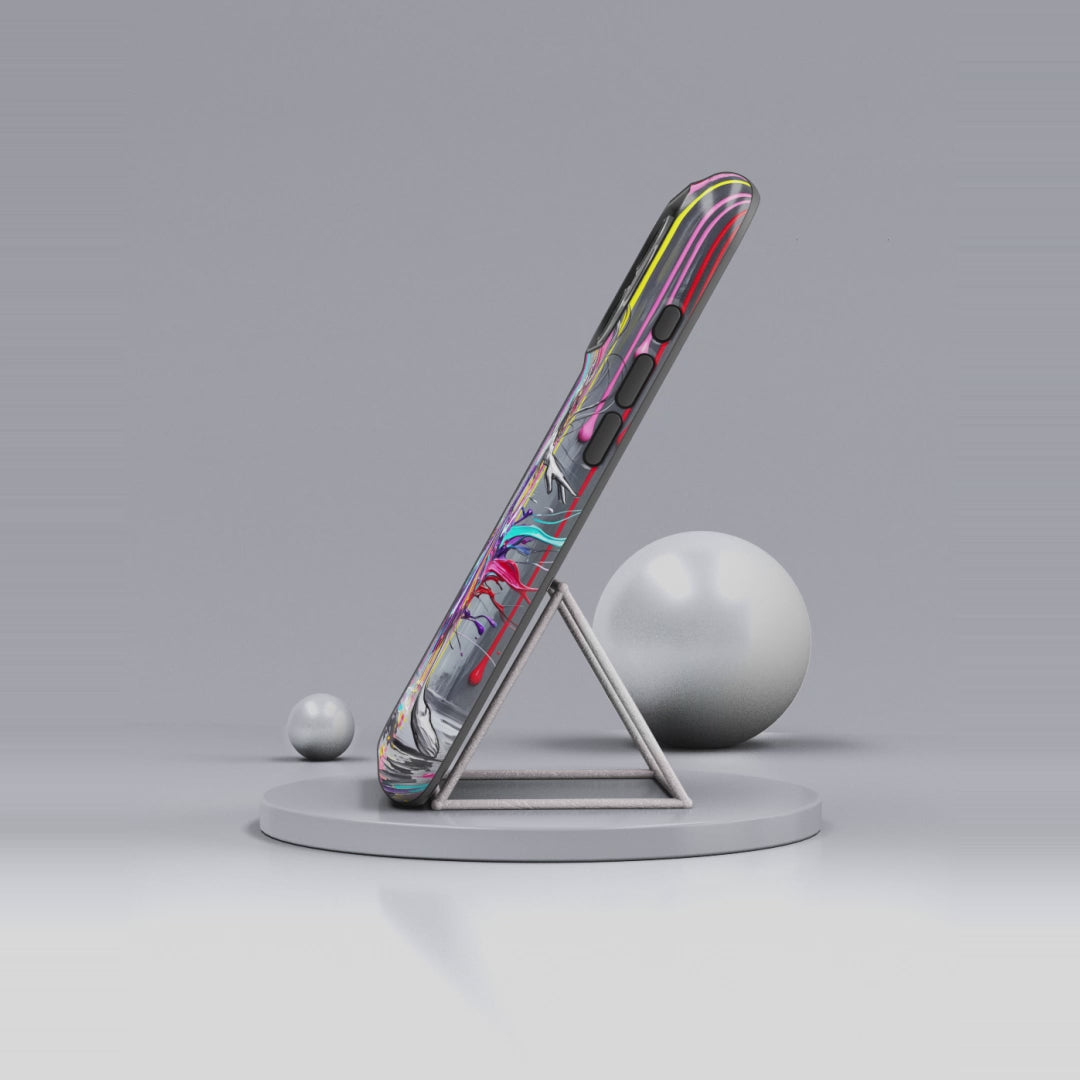 Colorful Dancer Tough MagSafe iPhone Case | Vibrant Drip Art Protective Cover