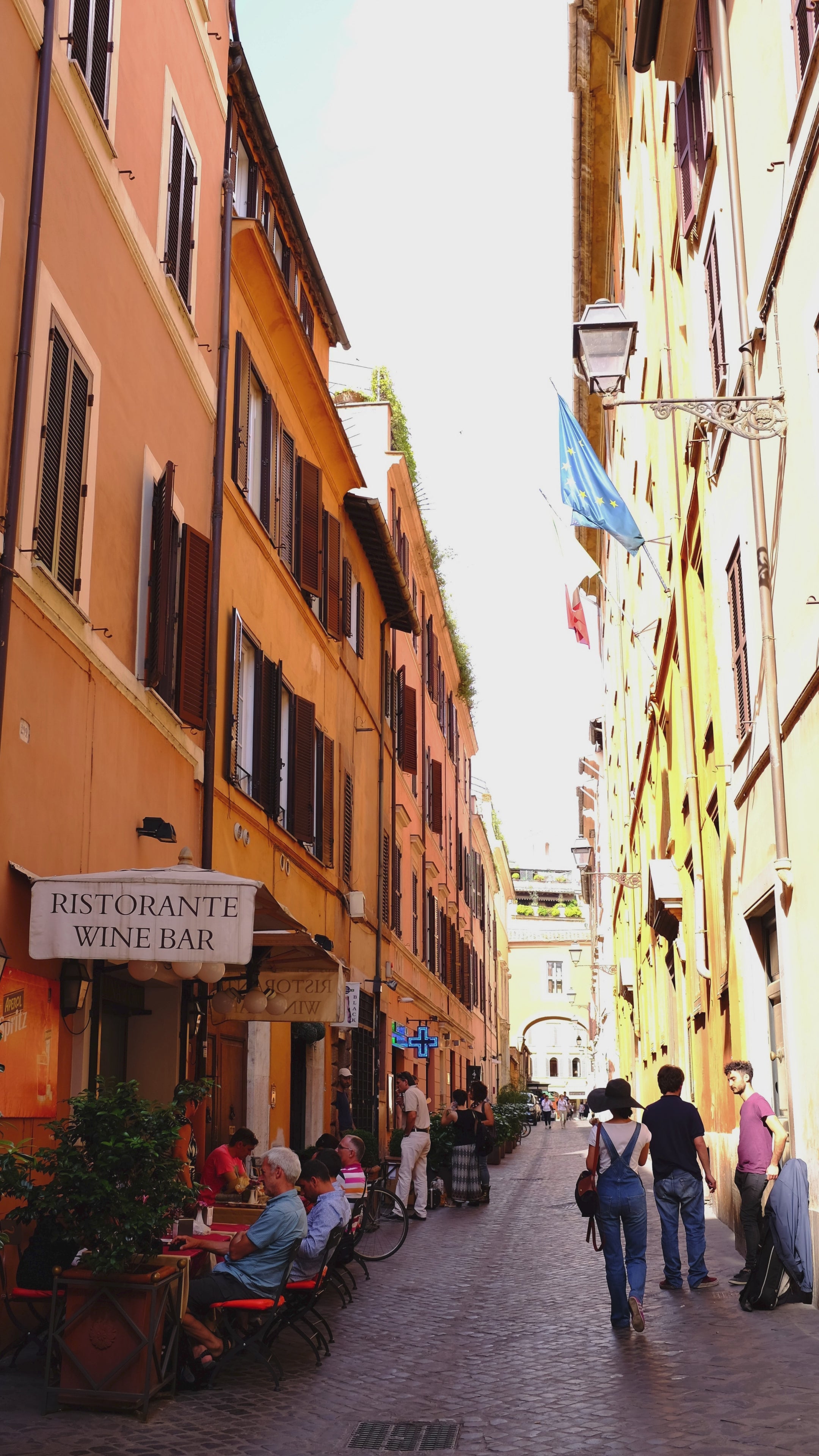 Vintage Italy Street iPhone Case | Black & White Sketch with Orange Accent