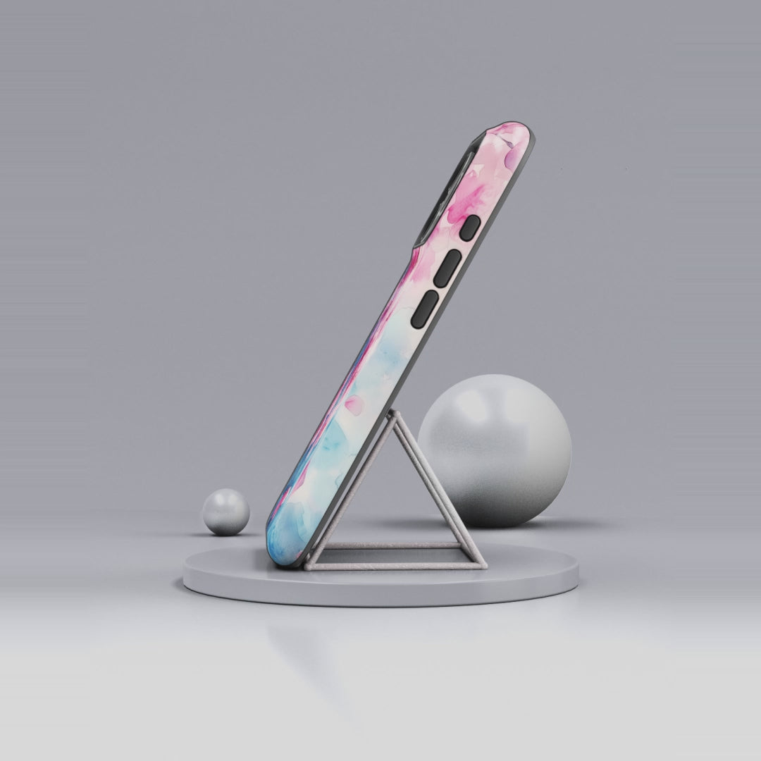 Floral Cherry Blossom iPhone Case | Pink Blue Watercolour