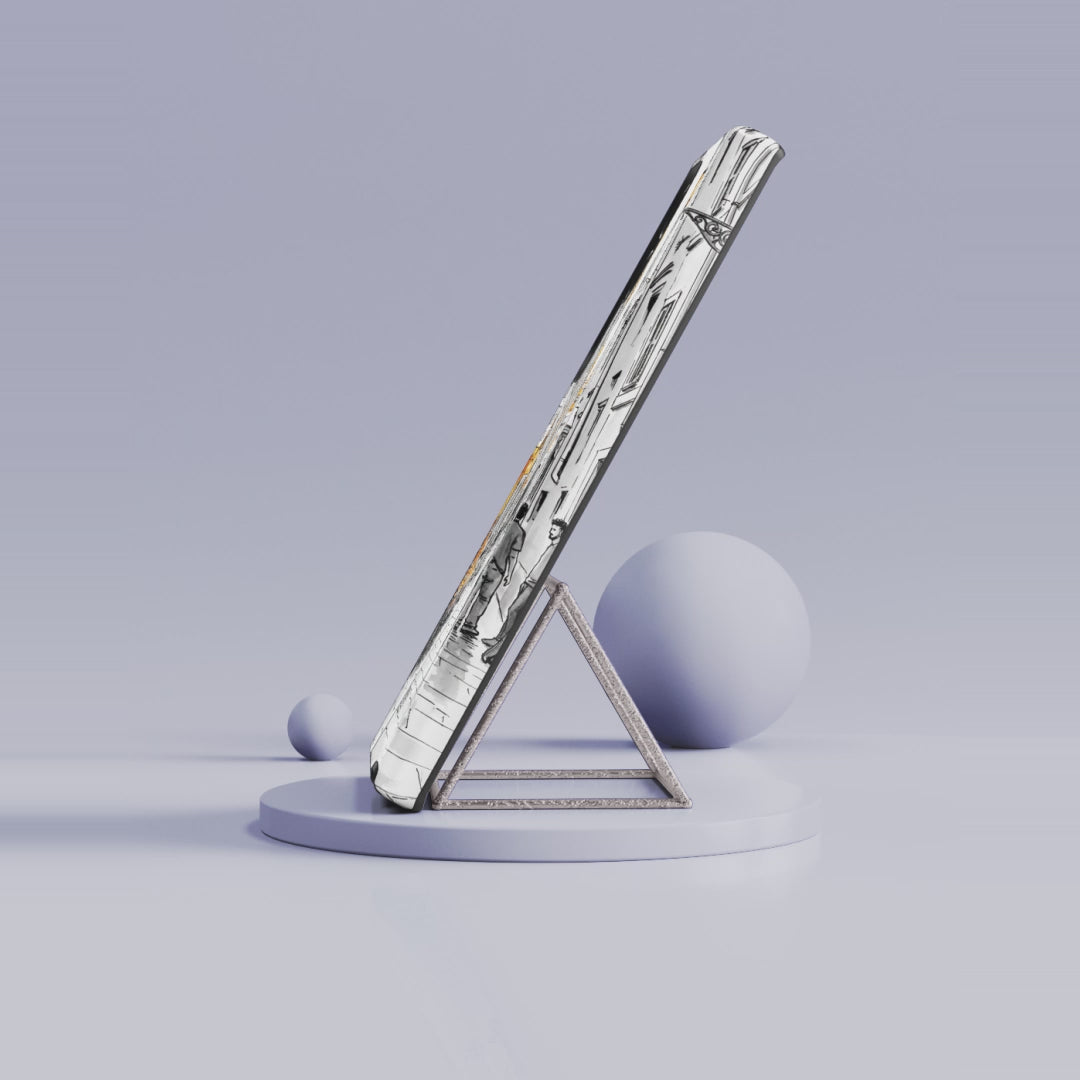 Italy Street Samsung Galaxy Case | Black & White Cityscape with Orange Accents