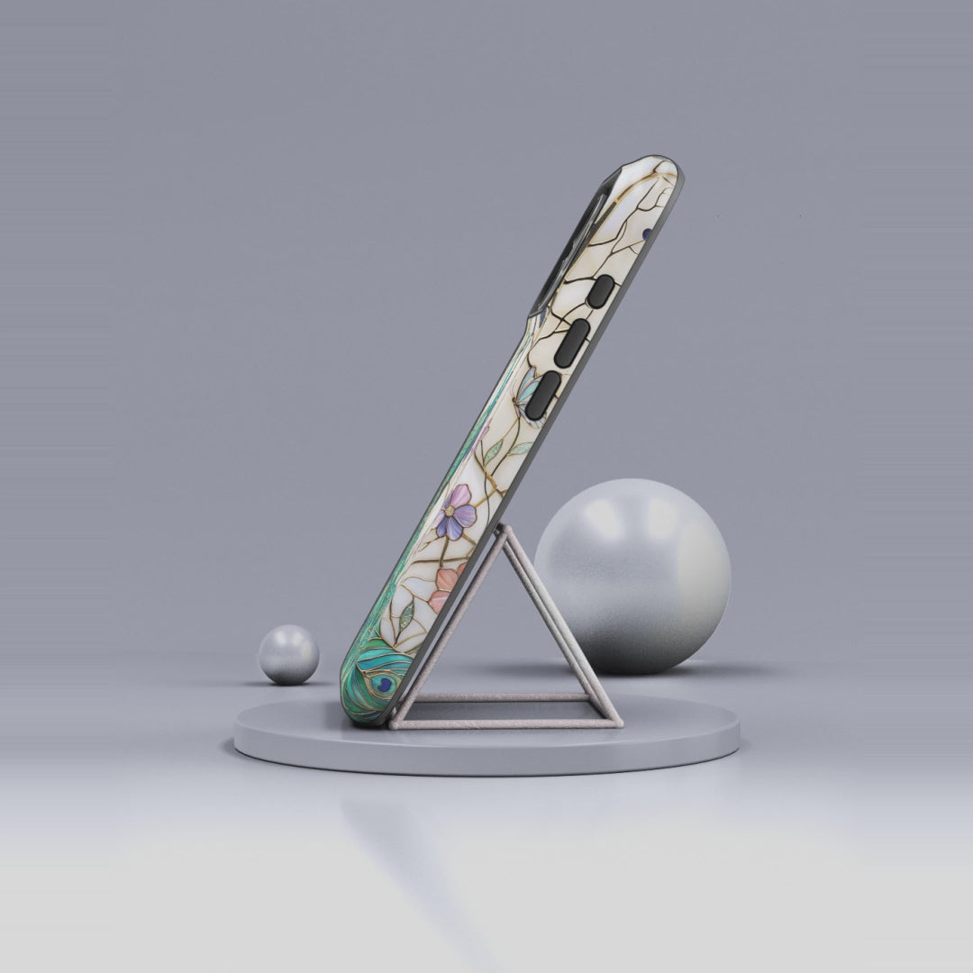 Peacock Stained Glass Tough MagSafe Phone Case