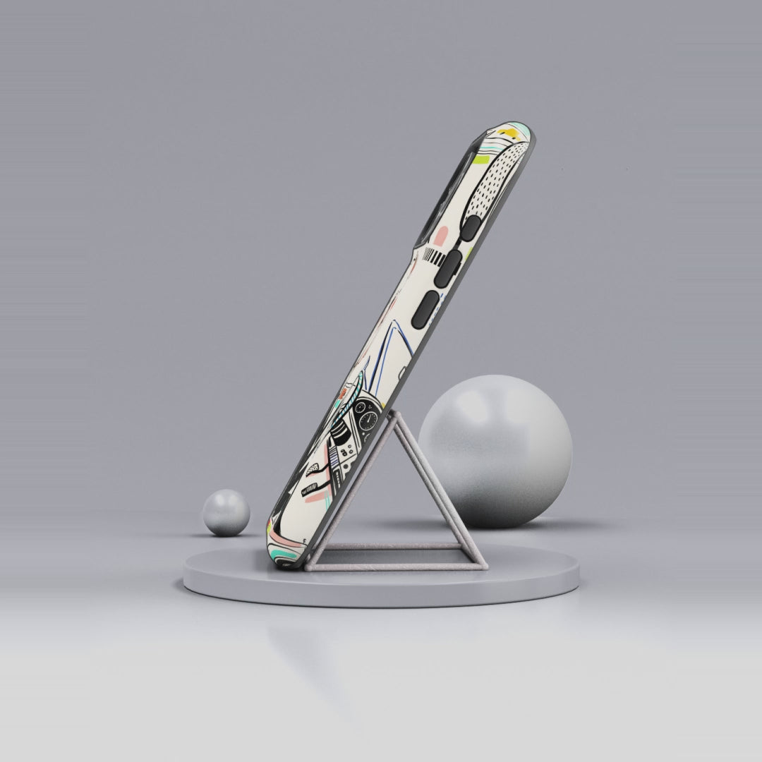 Bulldog Driver MagSafe iPhone Case | Cute Retro Dog Illustration