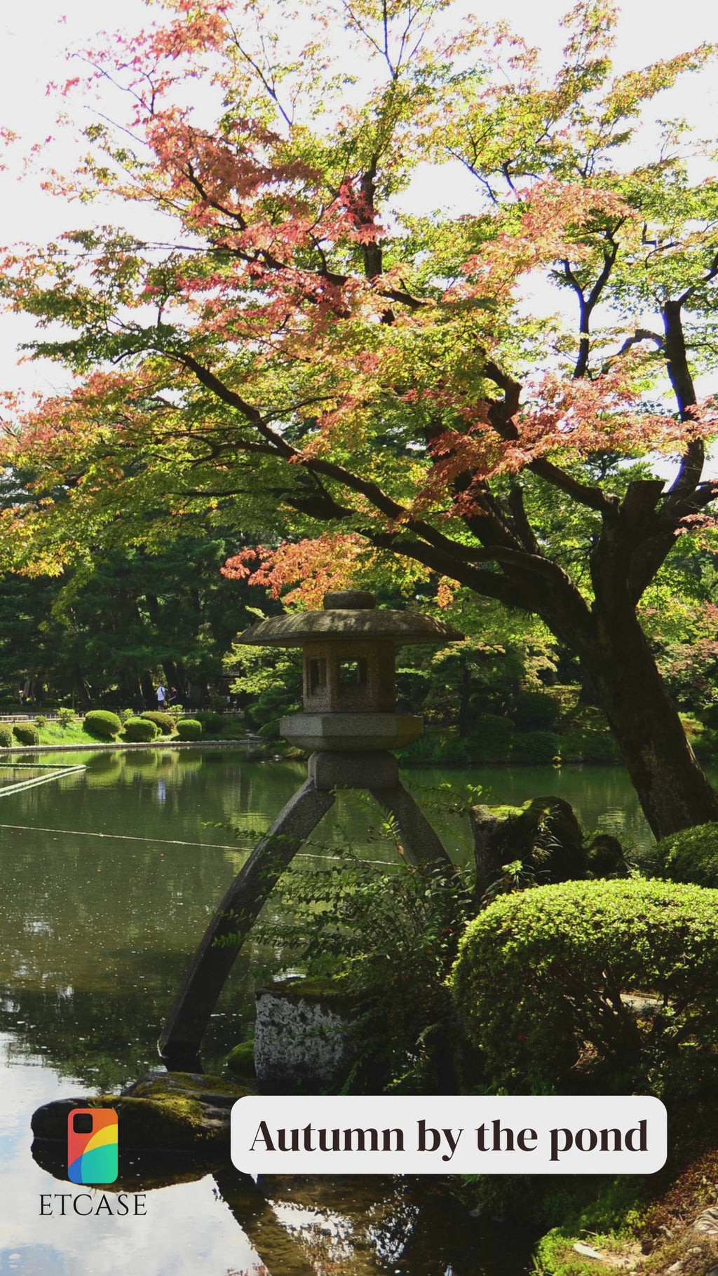 Autumn Japanese Garden iPhone Case | Scenic Lantern Fall