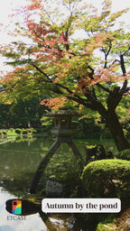 Autumn Japanese Garden iPhone Case | Scenic Lantern Fall