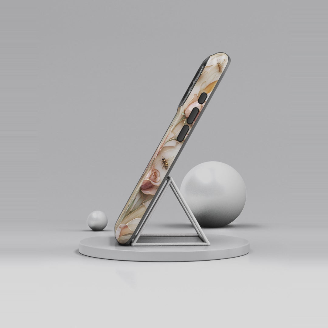 Floral Rose Tough MagSafe iPhone Case — Vintage Blush Protective Cover