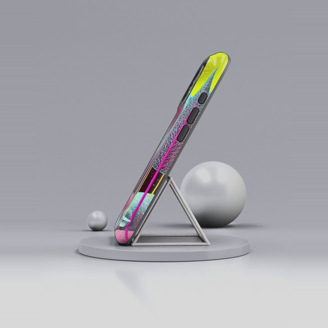 Neon Dreamscape Forest iPhone Case