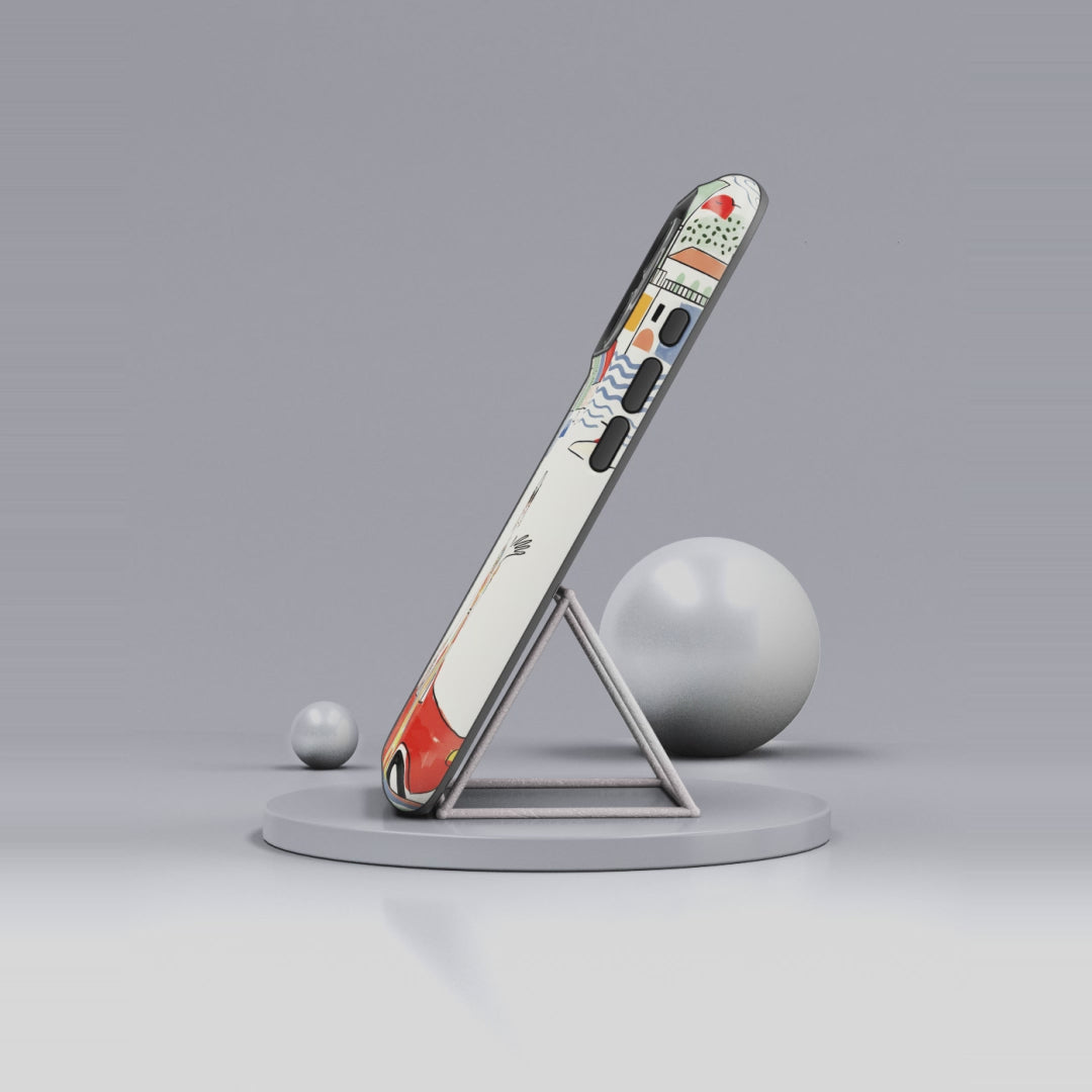 Stylish Riviera MagSafe iPhone Case | Chic Retro Woman in Convertible Design