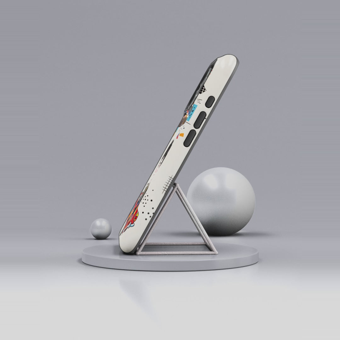 MagSafe iPhone Case | Retro Mille Miglia Car Illustration with Driver