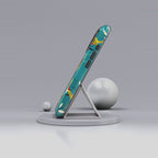 Bird Pattern Tough MagSafe iPhone Case | Colourful Songbirds on Teal Background