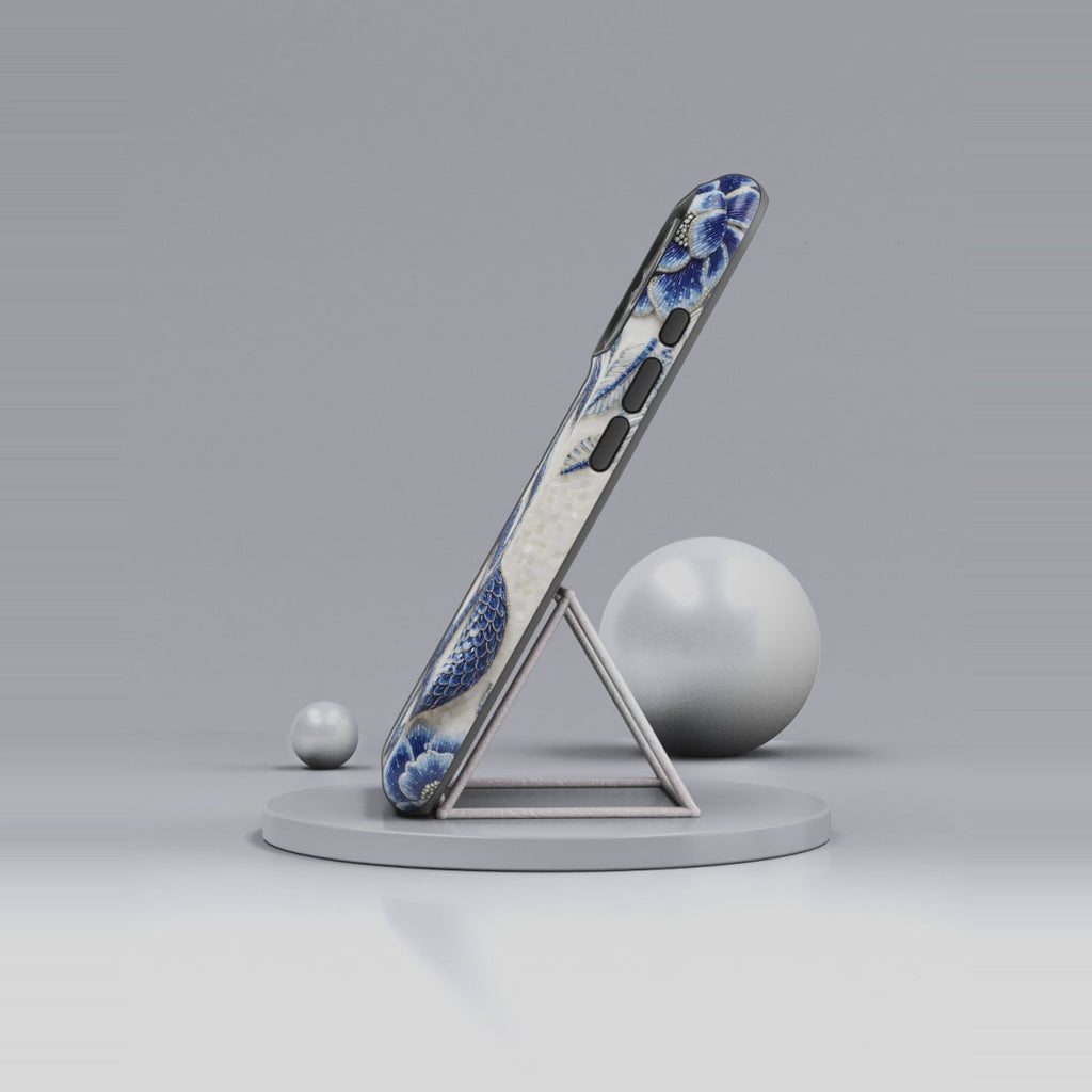 Asian Zodiac Snake MagSafe iPhone Case | Blue & White Porcelain Slim Shockproof Case | Year of the Snake
