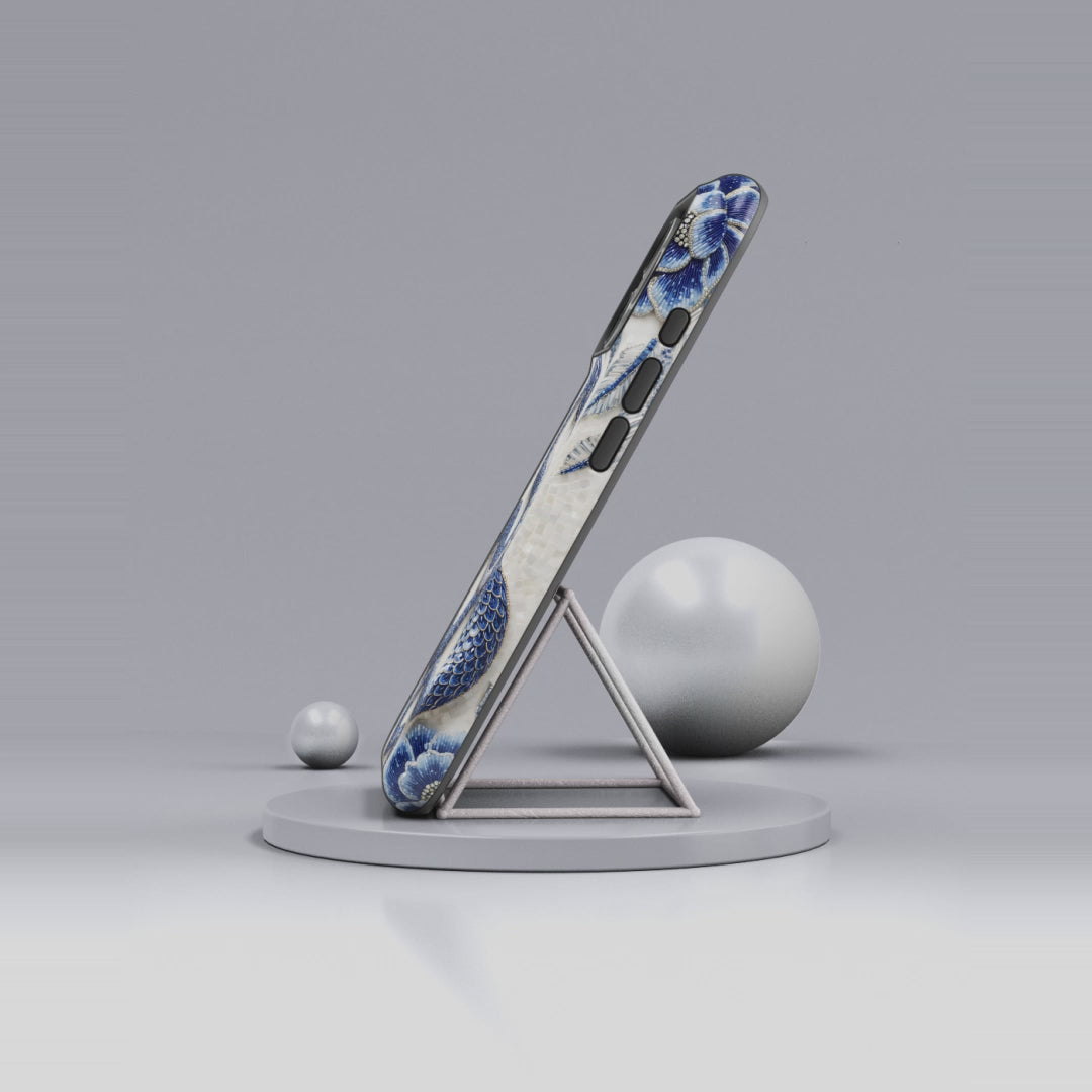 Asian Zodiac Snake MagSafe iPhone Case | Blue & White Porcelain Slim Shockproof Case | Year of the Snake