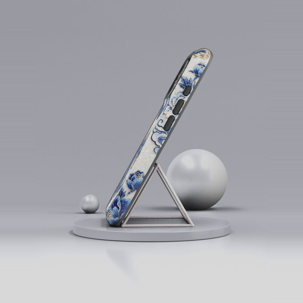 Asian Zodiac Dragon MagSafe iPhone Case V2 | Blue & White Porcelain Luxury Protective Case | Year of the Dragon Gift