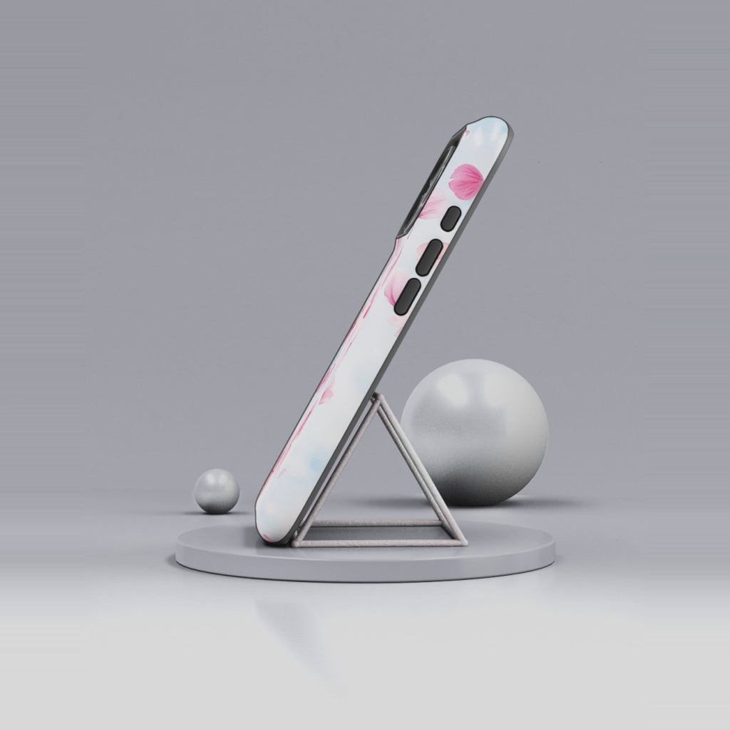 Floral Petal Tough iPhone Case | Pink Falling Blossoms