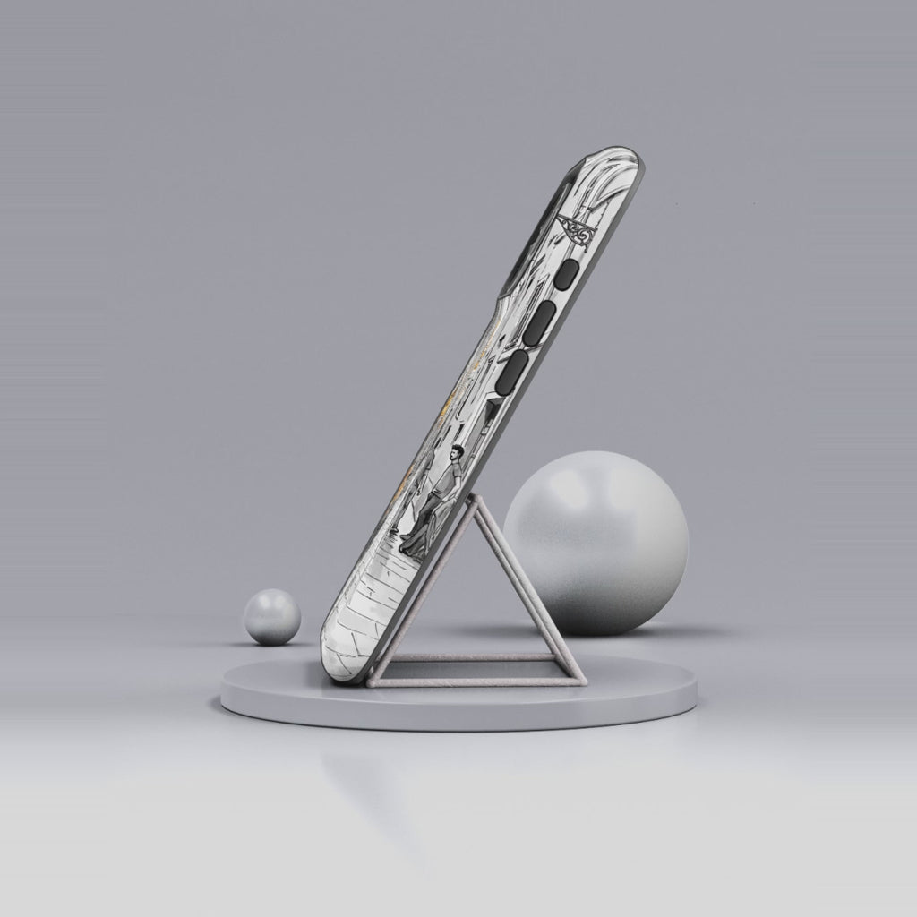 Custodia per iPhone con scena di strada in Italia | Custodia MagSafe resistente con dettagli arancioni