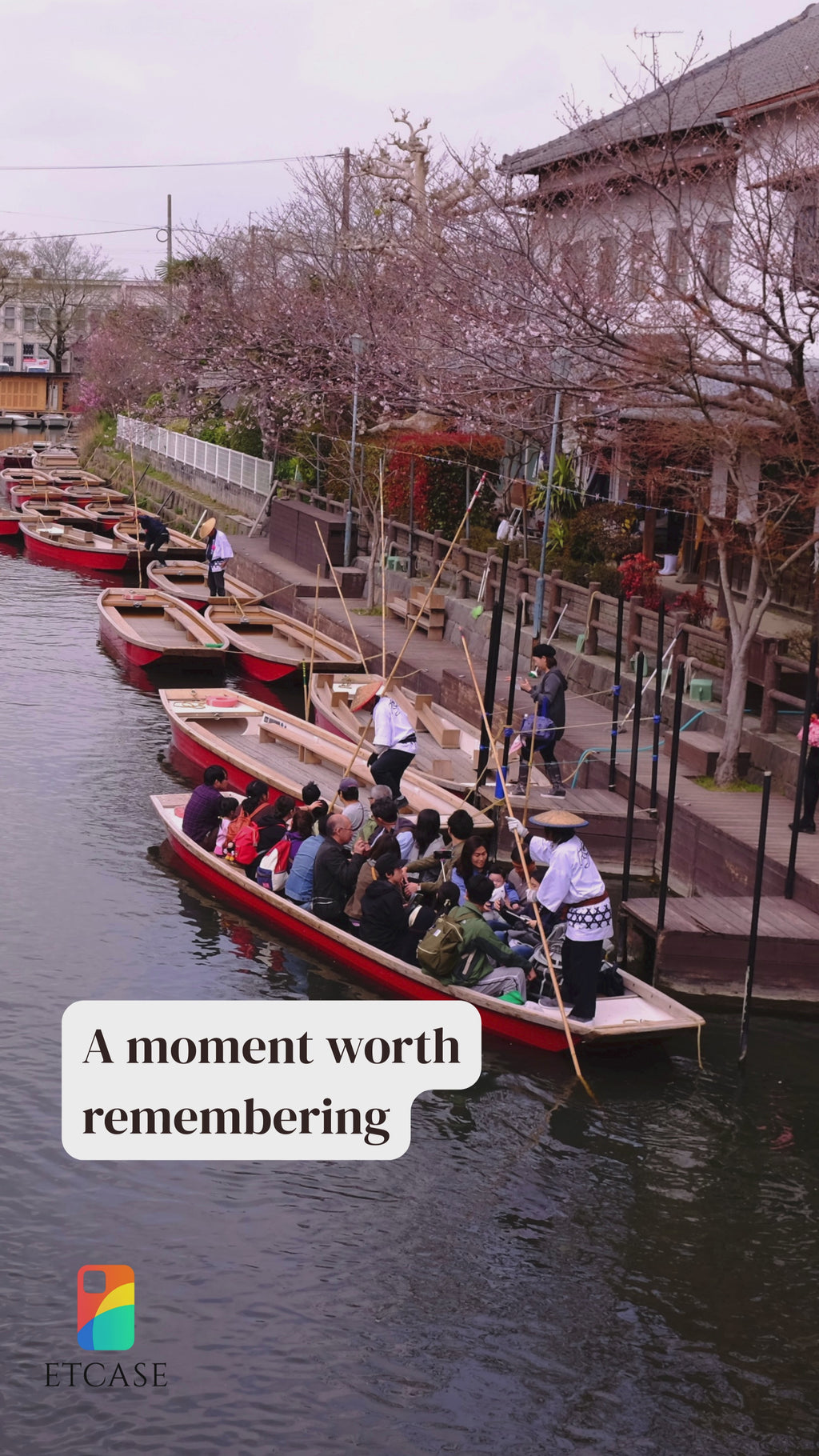 Japan Canal Boat Serenity | Art MagSafe iPhone Case