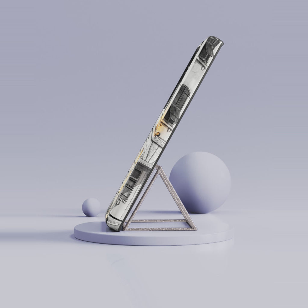 Cinque Terre Train Station Samsung Galaxy Case | Black & White Sketch with Warm Yellow Accents