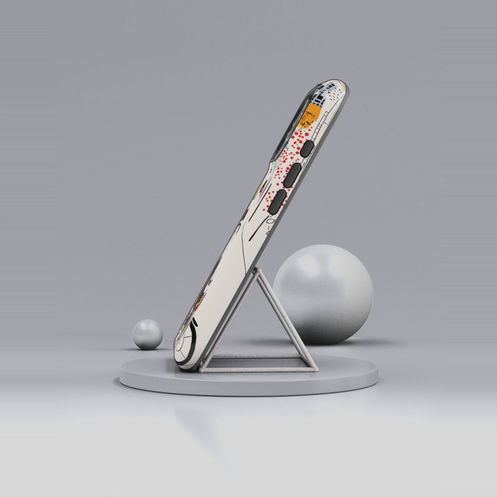 Custodia MagSafe per iPhone "Vintage Grandpa Rider Motorcycle" | Paesaggio urbano illustrato