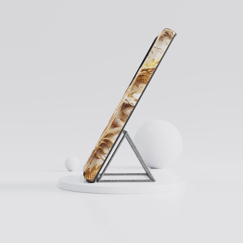 Dragon Relief Tough MagSafe Phone Case — Gold Carved Dragon Design