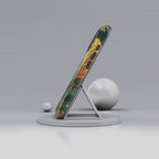 Stained Glass Cat Tough iPhone Case — Gold Tree & Starry Night Design