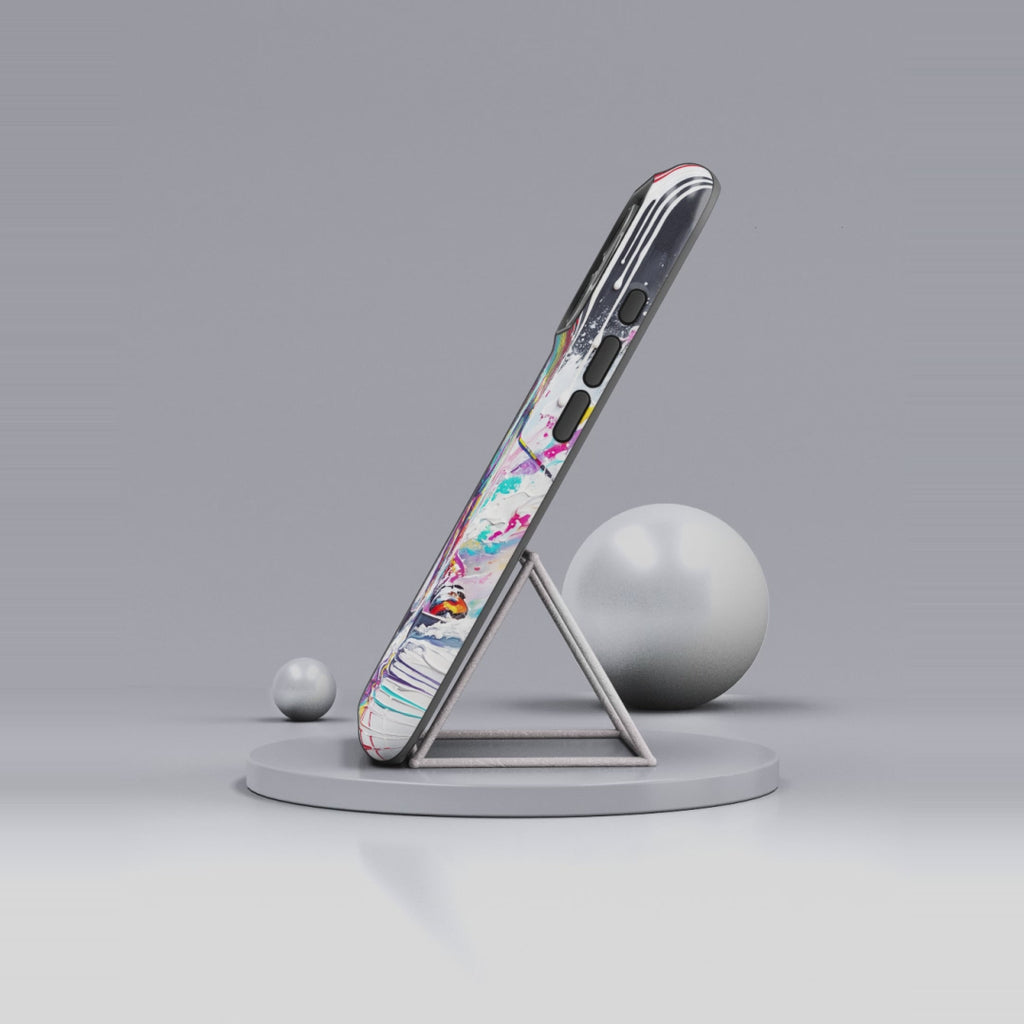 Colourful Skiing Drip Art Tough MagSafe iPhone Case