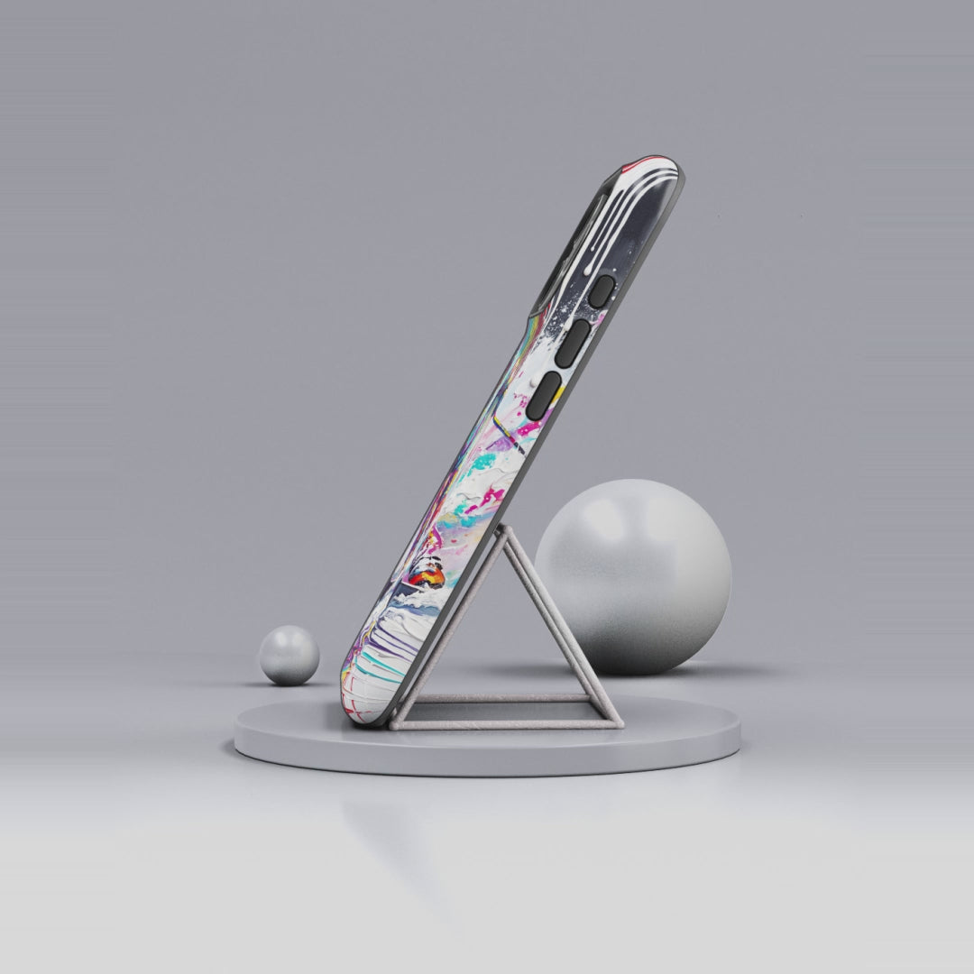 Colourful Skiing Drip Art Tough iPhone Case