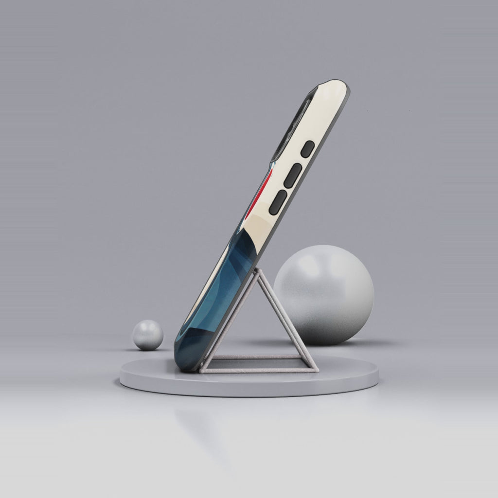 Abstract Wave MagSafe iPhone Case | Red Sun Ocean Art