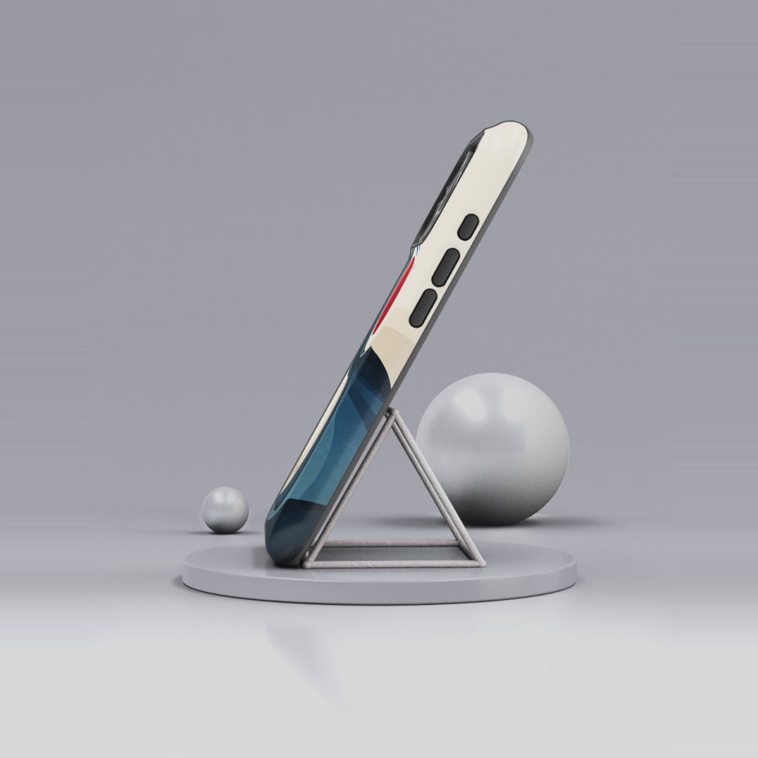 Abstract Wave iPhone Case | Red Sun Ocean Art