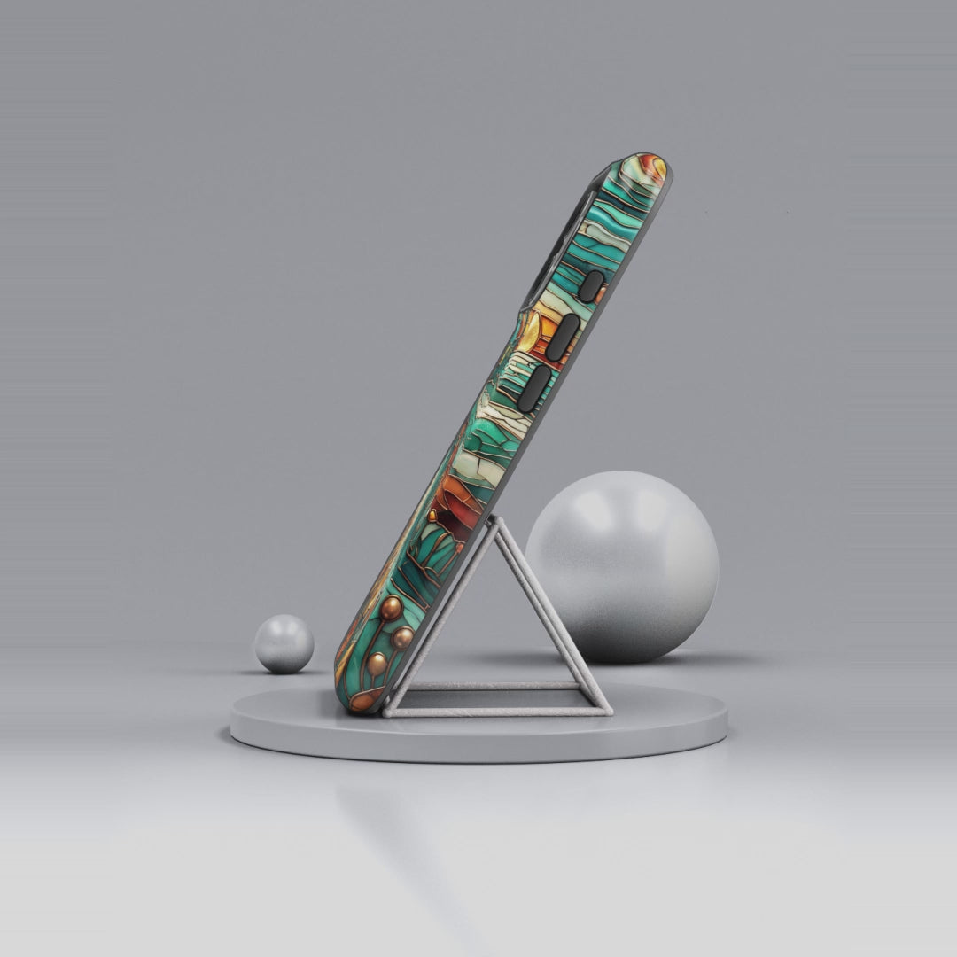 Artistic Sunset Cottage iPhone Case | Whimsical Floral Landscape Protective Cover