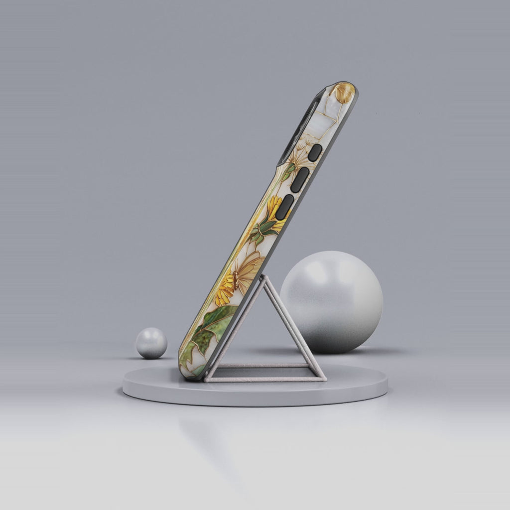 Dandelion Garden Tough MagSafe Phone Case — Floral Yellow Butterflies